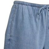 Free/Quent – Lisea 208110-9451 – Shorts vaqueros azules 100% algodón con cintura elástica ajustable - Mujer