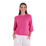 Free/Quent – Vicki 208117-9879 – Jersey fucsia de viscosa con manga francesa y hombros caídos - Mujer