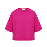 Free/Quent – Vicki 208117-9879 – Jersey fucsia de viscosa con manga francesa y hombros caídos - Mujer