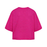 Free/Quent – Vicki 208117-9879 – Jersey fucsia de viscosa con manga francesa y hombros caídos - Mujer