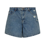 Free/Quent – Kalia 208333-1155 – Shorts vaqueros azules 100% algodón de tiro medio - Mujer