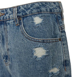 Free/Quent – Kalia 208333-1155 – Shorts vaqueros azules 100% algodón de tiro medio - Mujer