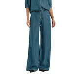 FreeQuent - Milo 211373-Azul - Pantalones anchos azules estilo vaquero 100% lyocell - Mujer