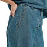 FreeQuent - Milo 211373-Azul - Pantalones anchos azules estilo vaquero 100% lyocell - Mujer