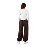 Free/Quent - Dova 211563-Topo - Pantalones barrones con cintura elástica y bolsillos - Mujer