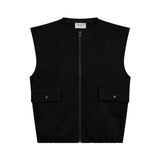Free/Quent - Nanni 211582-Negro - Chaleco negro con cierre de cremallera y bolsillos - Mujer