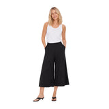 Free/Quent - Nanni 211583-Negro - Pantalones culotte negros de tiro medio con bolsillos laterales - Mujer