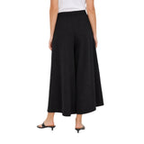 Free/Quent - Nanni 211583-Negro - Pantalones culotte negros de tiro medio con bolsillos laterales - Mujer