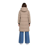 Free/Quent - Herdis 211627-Topo - Abrigo acolchado color topo de tejido hidrófugo - Mujer