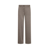 Free/Quent - Bonnie 211689-Crudo - Pantalones marrones con estampado de espiga - Mujer