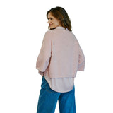 Free/Quent - Hardy 211704-Malva - Jersey rosa claro de lana con mangas raglán ¾ - Mujer