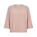 Free/Quent - Hardy 211704-Malva - Jersey rosa claro de lana con mangas raglán ¾ - Mujer