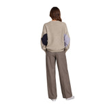 Free/Quent - Lulu 211714-Gris - Jersey Gris de lana con estampado de rombos - Mujer