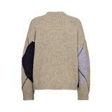 Free/Quent - Lulu 211714-Gris - Jersey Gris de lana con estampado de rombos - Mujer