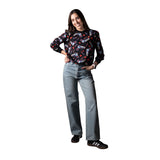 Camiseta negra Minueto para mujer con estampado atrevido Konestilochic