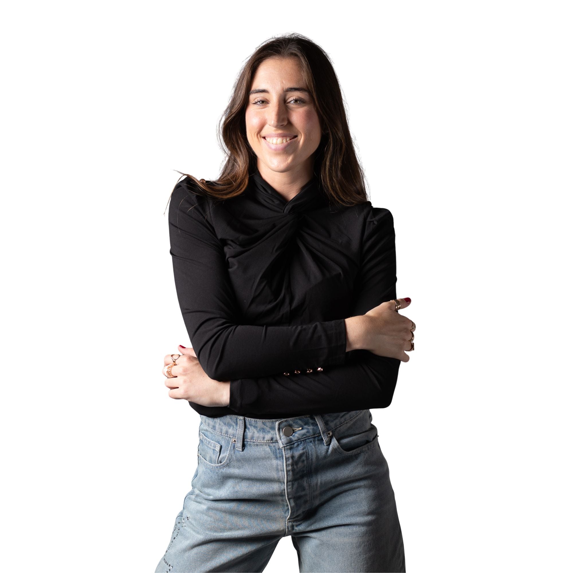 Camiseta negra Minueto Ilenia para mujer – Elegancia única