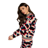 Minueto – Mattea 252305 – Jersey estampado de cuello subido - Mujer
