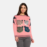 Minueto – 252311 – Jersey con estampado felino - Mujer