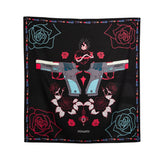 Pañuelo negro con estampado gráfico Minueto – Estilo único Konestilochic
