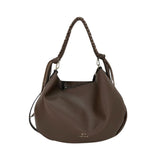 MartinaK - 25250-2 – Bolso Hobo marrón ovalado (36x24x7 cm.) con asa de hombro y bandolera de quita y pon