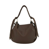MartinaK - 25250-2 – Bolso Hobo marrón ovalado (36x24x7 cm.) con asa de hombro y bandolera de quita y pon
