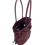 MartinaK - 25341-BURDEOS - Bolso burdeos fruncido con doble asa de hombro (33x12x30 cm.)