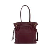 MartinaK - 25341-BURDEOS - Bolso burdeos fruncido con doble asa de hombro (33x12x30 cm.)