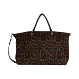 MartinaK - 25456L-LEOP.MARRÓN - Bolso marrón de mano con estampado de leopardo (47x11x29 cm.)