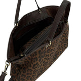 MartinaK - 25456L-LEOP.MARRÓN - Bolso marrón de mano con estampado de leopardo (47x11x29 cm.)