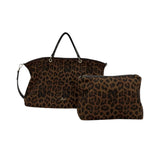 MartinaK - 25456L-LEOP.MARRÓN - Bolso marrón de mano con estampado de leopardo (47x11x29 cm.)