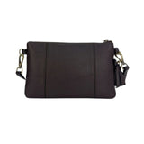 MartinaK - 2603601-NEGRO - Bolso negro plano de ecopiel con asa de mano y bandolera (23x2x14 cm.)