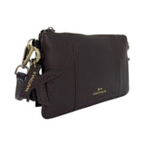 MartinaK - 2603601-NEGRO - Bolso negro plano de ecopiel con asa de mano y bandolera (23x2x14 cm.)