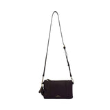 MartinaK - 2603601-NEGRO - Bolso negro plano de ecopiel con asa de mano y bandolera (23x2x14 cm.)
