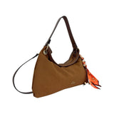 MartinaK - 26049-CAMEL - Bolso camel de antelina con cierre de cremallera (36x11x27 cm.)
