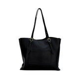 MartinaK - 261616-NEGRO - Bolso shopping de ecopiel grabada negra (35x11x29 cm.) con asa de hombro ajustable
