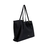 MartinaK - 261616-NEGRO - Bolso shopping de ecopiel grabada negra (35x11x29 cm.) con asa de hombro ajustable