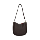 MartinaK - 261619-MARRON - Bolso bandolera marrón con cierre clip y bolsa interior con cremallera (28x8x23,5 cm.)