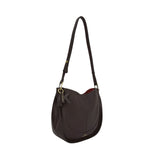 MartinaK - 261619-MARRON - Bolso bandolera marrón con cierre clip y bolsa interior con cremallera (28x8x23,5 cm.)