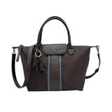 MartinaK - 261826-NEGRO - Bolso negro de nylon con solapa y organizador interior (33x12x24 cm.)