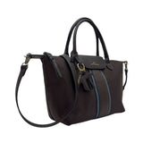 MartinaK - 261826-NEGRO - Bolso negro de nylon con solapa y organizador interior (33x12x24 cm.)