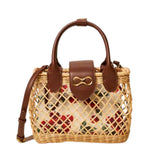 Bolso mimbre natural Twinset bandolera elegante chic Konestilochic