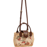 Twinset - 261TD8252 – Bolso bandolera de mimbre trenzado a mano con clutch y correa de quita y pon (22x17x9 cm)