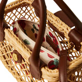 Twinset - 261TD8252 – Bolso bandolera de mimbre trenzado a mano con clutch y correa de quita y pon (22x17x9 cm)
