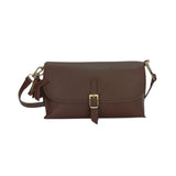 MartinaK - 262606-MARRON - Bolso bandolera marrón de ecopiel grabada (26x6x18 cm.)