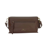 MartinaK - 262606-MARRON - Bolso bandolera marrón de ecopiel grabada (26x6x18 cm.)