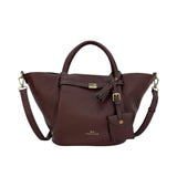 MartinaK - 265625-MARRON - Capazo marrón de ecopiel grabada con asas de mano y bandolera (42x14x23 cm.)