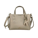Martina K – Lovely 3810-11 – Bolso color oro viejo con doble asa y bandolera de quita y pon (22x16 cm.)