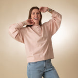 40323_70-Sudadera rosa con cuello panadero Yerse para mujer