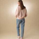 40323_70-Sudadera rosa con cuello panadero Yerse para mujer