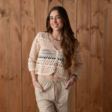 40578_2-Cárdigan de algodón de crochet Yerse para mujer